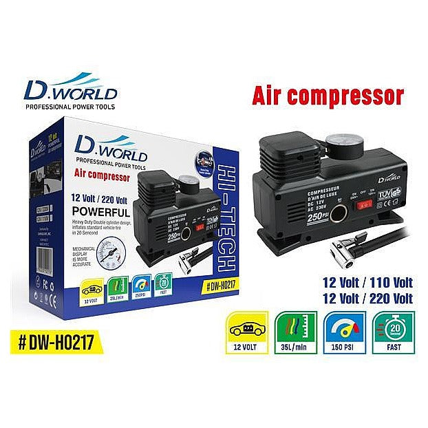 DW-H0217 - COMPRESOR DE AIRE 12V/220V PORTÁTIL (20/1)