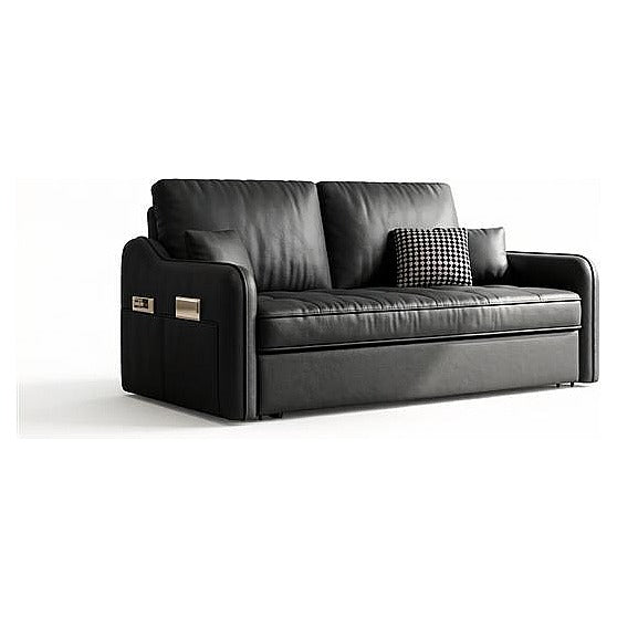 JJ51020 - SOFÁ TAPIZADO DE CUERO NEGRO (1/1)