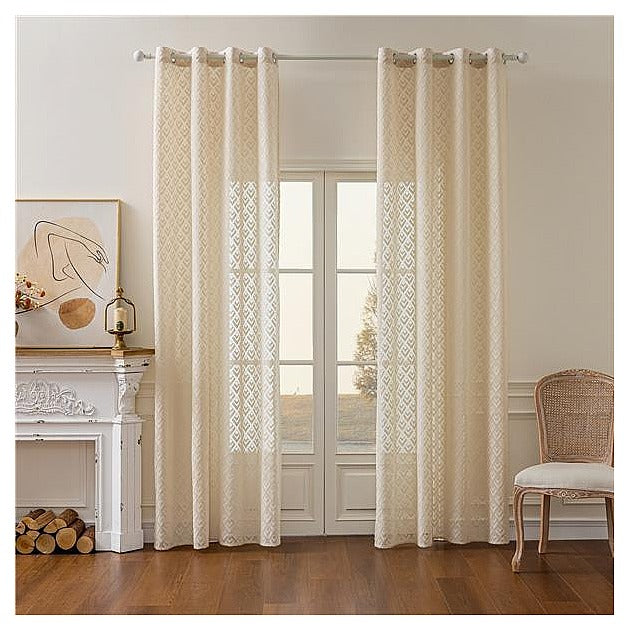JJ53691 - CORTINA BEIGE CON OJALES (36/1)