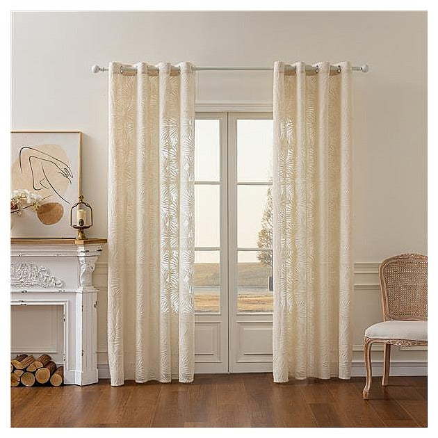 JJ53694 - CORTINA TRANSPARENTE CON OJALES BEIGE (36/1)