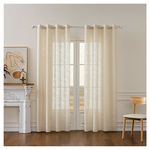JJ53688 - CORTINA BEIGE CON ARGOLLAS (36/1)