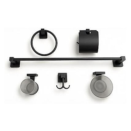 BA-PO-G5 - JUEGO DE ACCESORIOS DE BAÑO NEGRO (10/1)