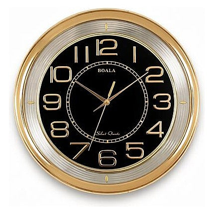 H-HCT14 - RELOJ DE PARED REDONDO DORADO (10/1)