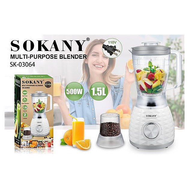 SK-03064 - LICUADORA MULTIFUNCIONAL 1.5L 500W (6/1)