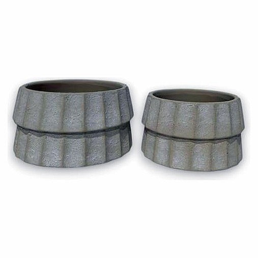 GY32222 - MACETAS DECORATIVAS DE CERÁMICA GRIS (12/1)