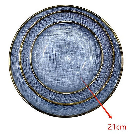 H-HBP27 - PLATO AZUL CON BORDE DORADO 21 CM (24/1)