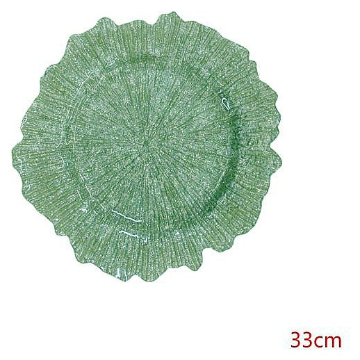 H-HBP21 - PLATO DE CRISTAL VERDE 33 CM (50/1)