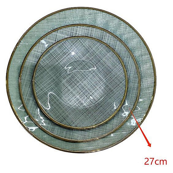 H-HBP25 - JUEGO DE PLATOS DE VIDRIO 27 CM (18/1)