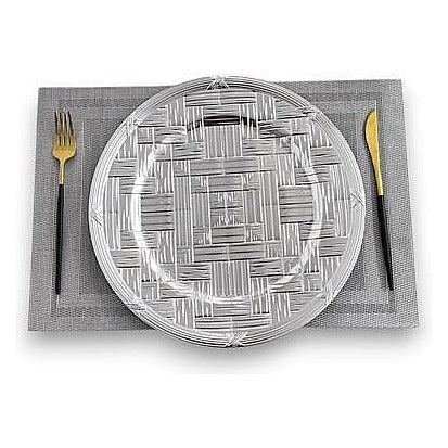 H-HBP02 - PLATO DECORATIVO TRAMADO GRIS (50/1)