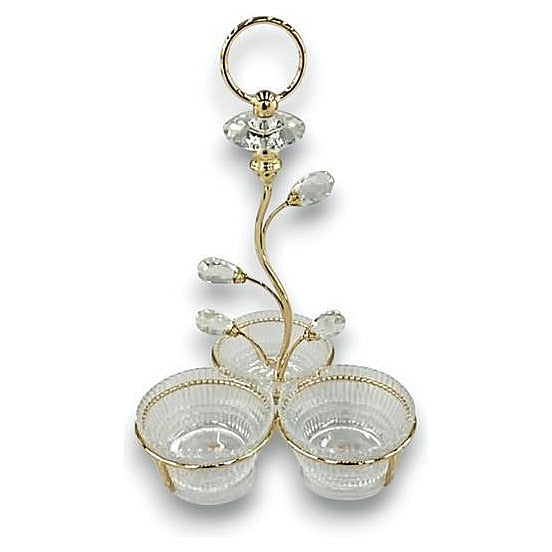 GY32585 - CANDELABRO DE CRISTAL Y METAL DORADO (12/1)