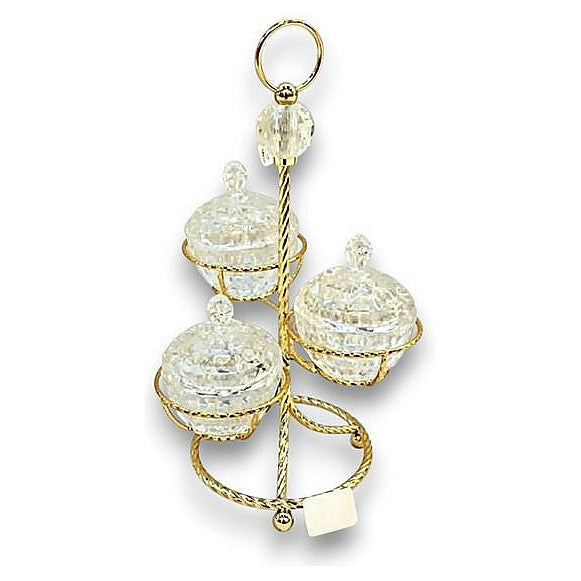 GY32576 - PORTACARAMELOS DE CRISTAL CON SOPORTE DORADO (6/1)