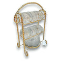 GY32579 - SET DE POSAVASOS CON SOPORTE DORADO (6/1)