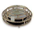 GY32409 - BANDEJA DECORATIVA DE METAL DORADO (4/1)
