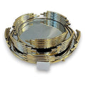 GY32404 - BANDEJA DECORATIVA CON ESPEJO DORADO (4/1)