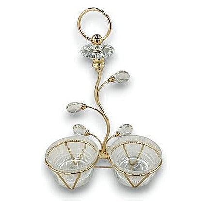 GY32586 - SOPORTE DECORATIVO CON CUENCOS DE CRISTAL (12/1)