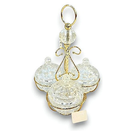GY32575 - AZUCARERO DE CRISTAL CON SOPORTE DORADO (6/1)
