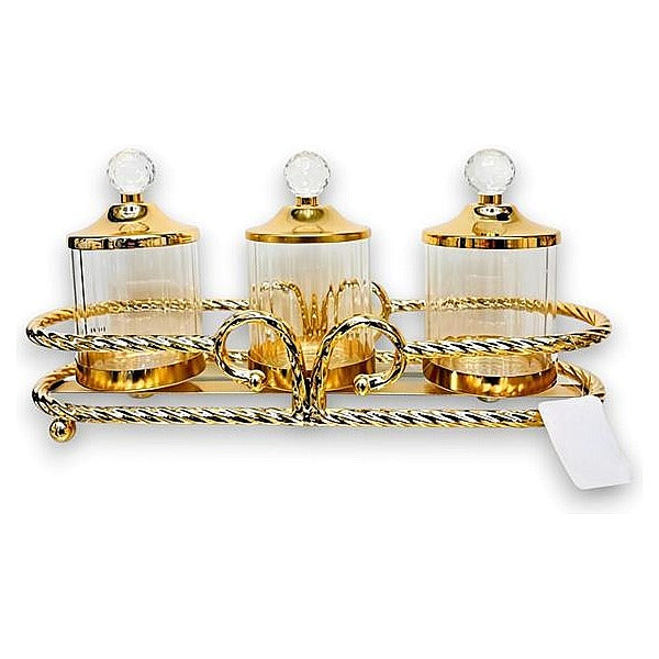 GY32414 - SET DE FRASCOS CON SOPORTE DORADO (12/1)