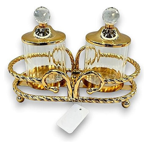 GY32413 - SET DE ENVASES CON SOPORTE DORADO (24/1)