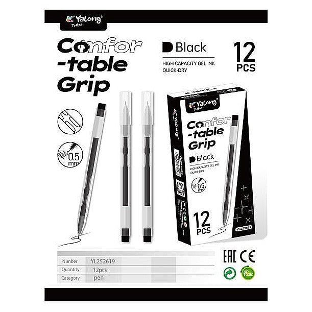 YL252619-黑 - SET DE BOLÍGRAFOS DE GEL NEGRO 0.5 MM (1728/1)