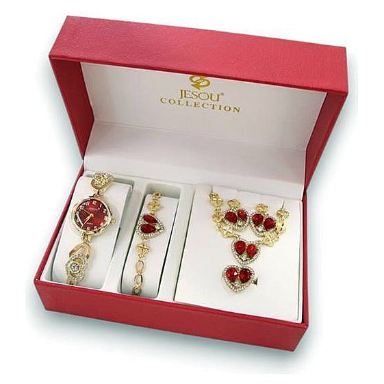 GY32819 - SET DE JOYERÍA CON CRISTALES ROJOS (60/1)