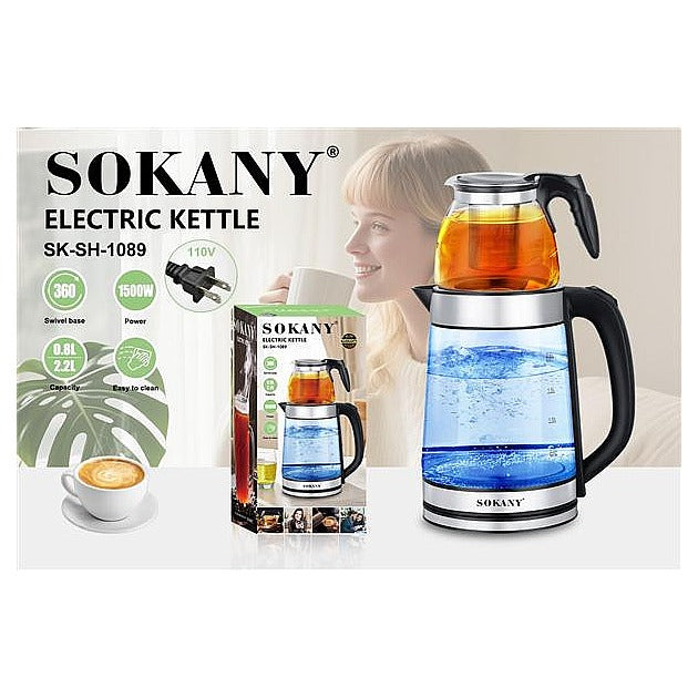 SK-SH-1089 - HERVIDOR ELÉCTRICO DE VIDRIO SOKANY (12/1)
