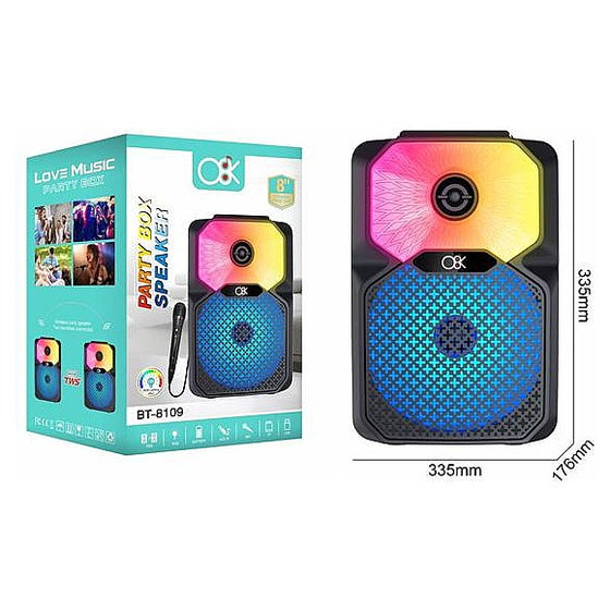 DQ44065 - BOCINA PORTÁTIL CON LUCES LED (12/1)