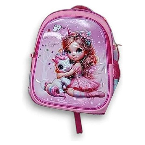 JJ57021 - MOCHILA INFANTIL ROSA CON DISEÑO DE UNICORNIO (100/1)
