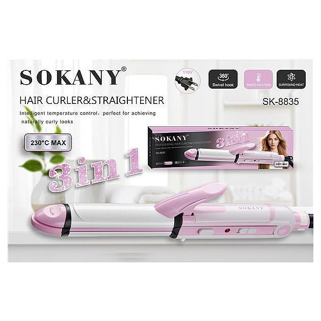SK-8835 - PLANCHA Y RIZADOR DE CABELLO 3 EN 1 (60/1)