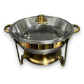 KT-SK209 - CHAFING DISH REDONDO DE ACERO INOXIDABLE (6/1)
