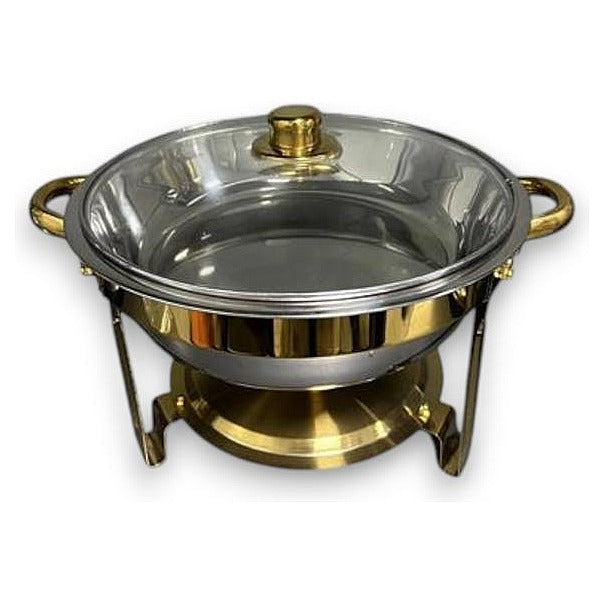 KT-SK209 - CHAFING DISH REDONDO DE ACERO INOXIDABLE (6/1)