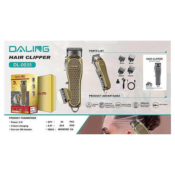 DL-0035 - CORTADORA DE CABELLO RECARGABLE (40/1)
