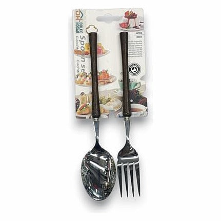 KT-ALK44 - JUEGO DE CUCHARA Y TENEDOR CON MANGO NEGRO (200/1)