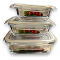 JJ53136 - SET DE CANTINAS DE VIDRIO CON TAPA (12/1)