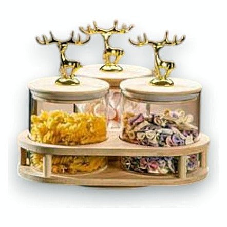 JJ53991 - SET DE FRASCOS CON TAPAS DECORATIVAS (12/1)