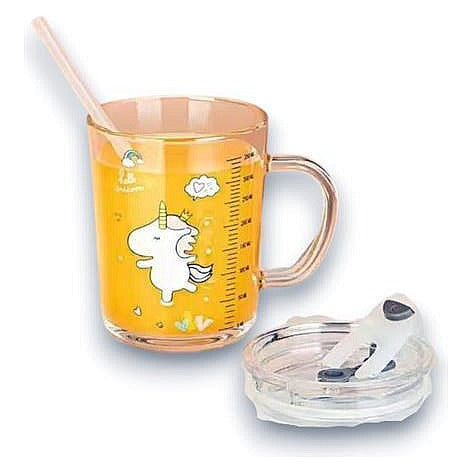 JJ53990 - TAZA DE VIDRIO CON DISEÑO DE UNICORNIO (60/1)