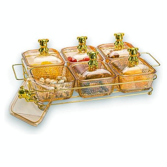 JJ53979 - SET DE RECIPIENTES CON TAPA OSITO DORADO (12/1)
