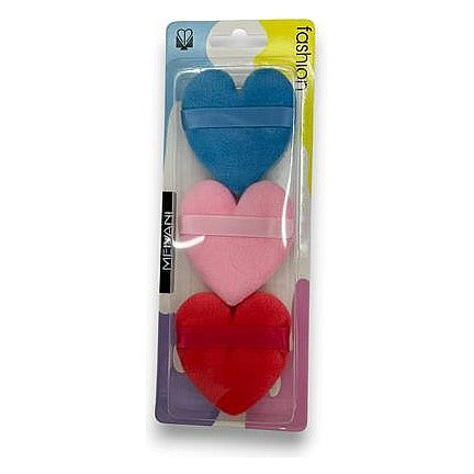 MJ14027 - ESPONJAS DE MAQUILLAJE CORAZÓN 3 PIEZAS (600/1)