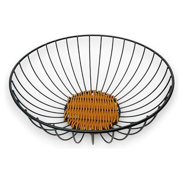 CH85-093 - CESTA DE ALAMBRE CON BASE DE MIMBRE (48/1)
