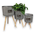 YD-IFS21 - CONJUNTO DE MACETAS CON SOPORTE DE MADERA (6/1)