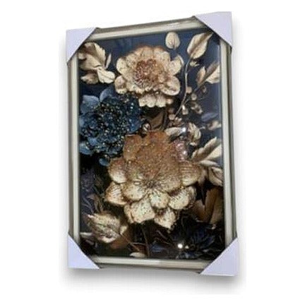 HG-PF83 - CUADRO CON FLORES EN RELIEVE 41X61 CM (20/1)