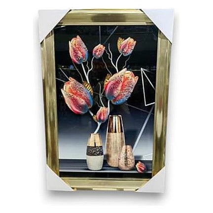 HG-PF74 - CUADRO DECORATIVO DE FLORES 55X75 CM (16/1)