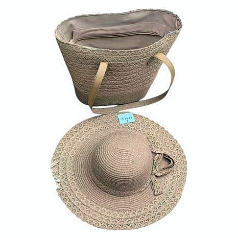 JJ53732 - SET DE SOMBRERO Y BOLSO DE PAJA (100/1)