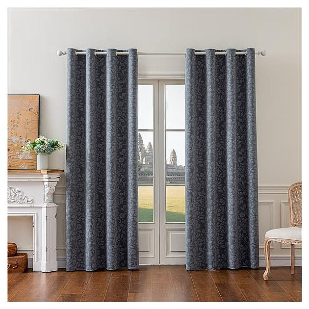 HG-YZA05 - CORTINAS OPACAS CON OJALES GRISES (24/1)