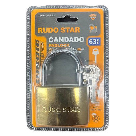 HS-PJL2 - CANDADO DE LATÓN 63MM RUDO STAR (72/1)