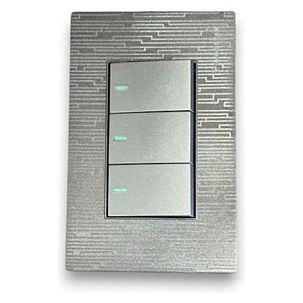 HS-E-SP6 - INTERRUPTOR DE TRES VÍAS GRIS CEPILLADO (200/1)