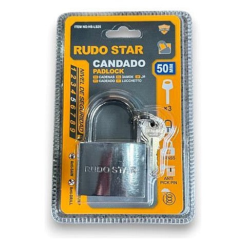HS-LS25 - CANDADO PLATEADO 50MM (96/1)