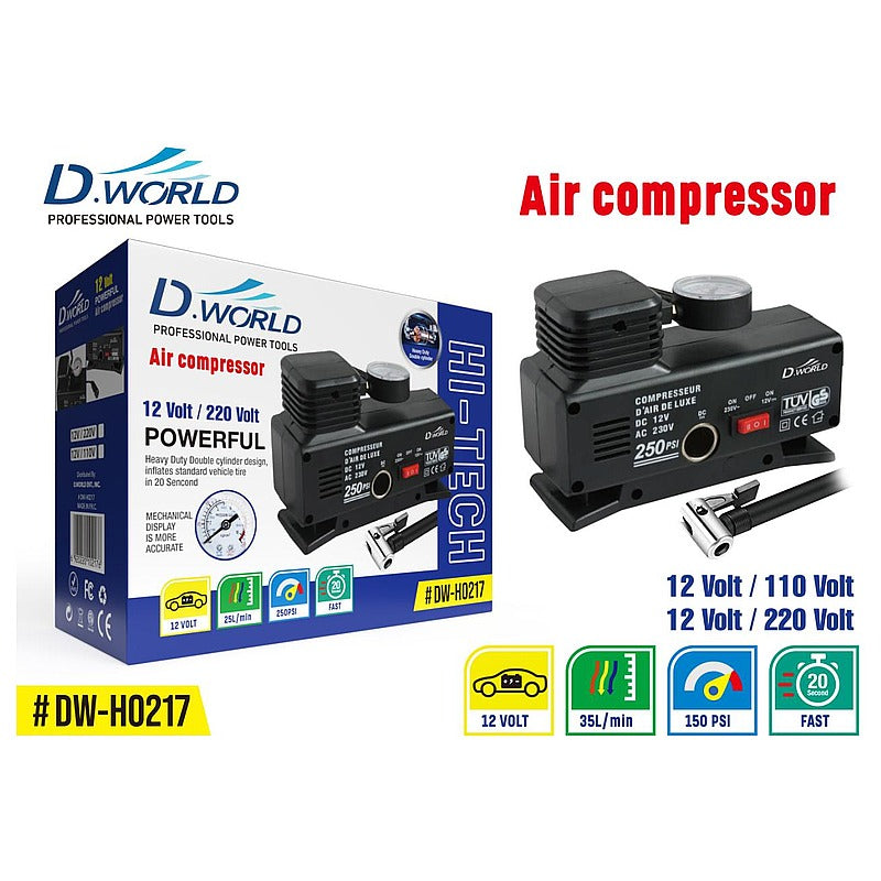 DW-H0217 - COMPRESOR DE AIRE 12V/220V (20/1)