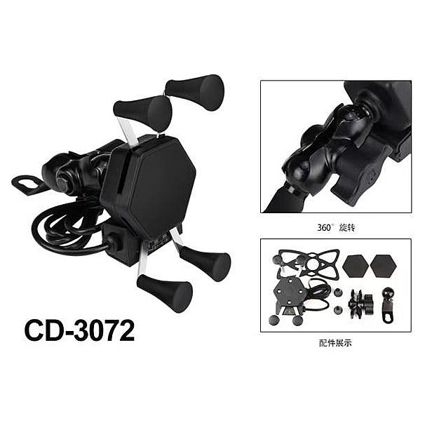 EP-MPH2 - SOPORTE PARA TELÉFONO MÓVIL DE CARGA DE MOTOCICLETA TIPO X 3072 (100/1)