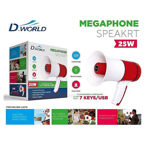 DW-12370 - MEGÁFONO 25W CON USB (20/1)