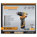 D145A - TALADRO ELÉCTRICO DE LITIO 16.8V (10/1)